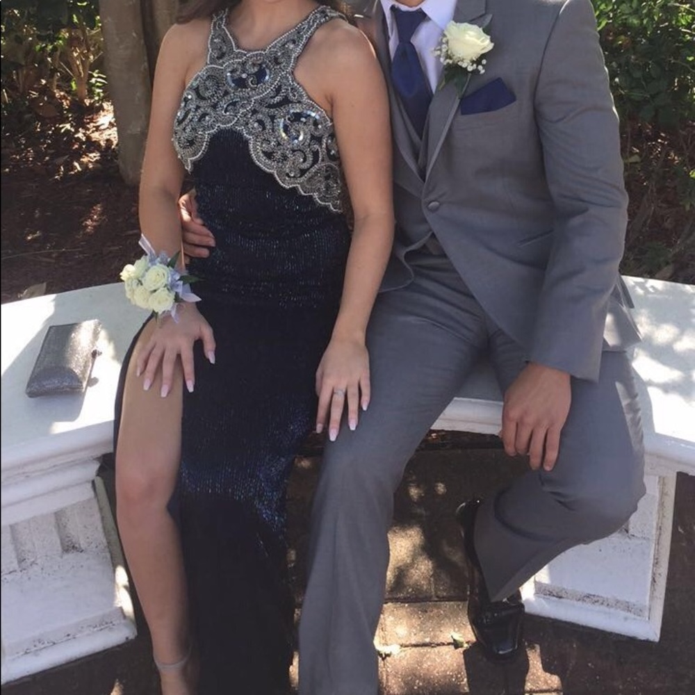 Navy Sequin Dress